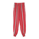 Women Fashion High-waisted Loose Vertical Stripes Casual Chiffon Harem Pants