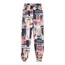 Hot Sale Map High-waisted Casual Vacation Style Chiffon Women Harem Pants