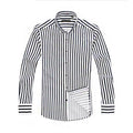 Man's Stripes Pattern Non-Iron Long Sleeves Cotton Dress Shirt