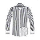 Man's Stripes Pattern Non-Iron Long Sleeves Cotton Dress Shirt