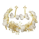 Baby's Breath Artificial Flowers Dragonfly Shapes Handmade Wedding Hair Jewelry Set