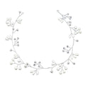 35cm Simple Elegant Bride's Wedding Silver Handmade Imitation Pearl Vine Hairband