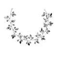 Brides Adjustable Leaves Shape  Handmade Brass Imitation Pearl Hair Jewelry
