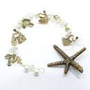 Antique Gold Plated  Starfish Leaf of Apricot Tree Design Crystal Hair Jewelry