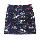 Women 's Fashion Style High-Waisted Printing Blue Package Hip Skirt