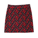 Hot-selling High-Waisted Geometric Red Color Package Hip Skirt