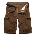 Casual Solid Color Without Belt Men's Tooling Shorts With Multi-Pockets