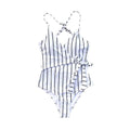 Sexy Fashion Style Stripe Deep V- neck Slim Bikini Beach Swimwear