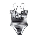 Fashion Style Stripe High-waisted Bowknot Sexy Swimwear