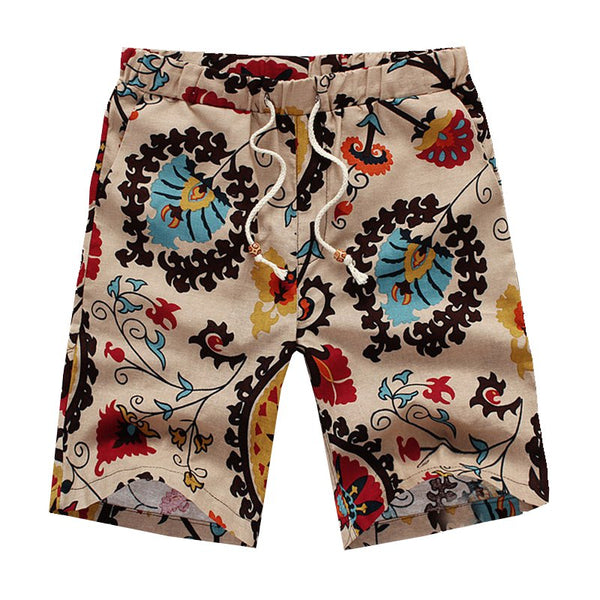 Men' Holiday Style Floral Casual Tooling Cotton Shorts