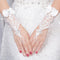 Bowknot Rhinestone Lace Wedding Gloves With Ribbons