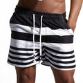 Men's Fashion Style Loose Stripes Pattern Shorts Beach Shorts