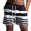Men's Fashion Style Loose Stripes Pattern Shorts Beach Shorts