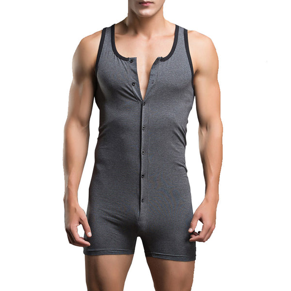 Man's High Quality Solid Color Comfortable Cotton Bodysuit