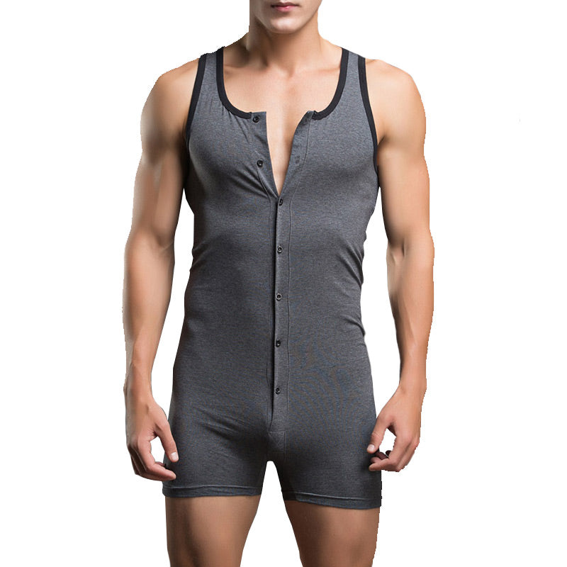 Man's High Quality Solid Color Comfortable Cotton Bodysuit