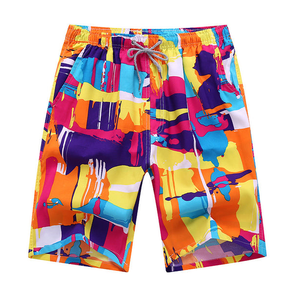 Man's New Arrival Trendy Ink Painting Style Beach Swimming Shorts