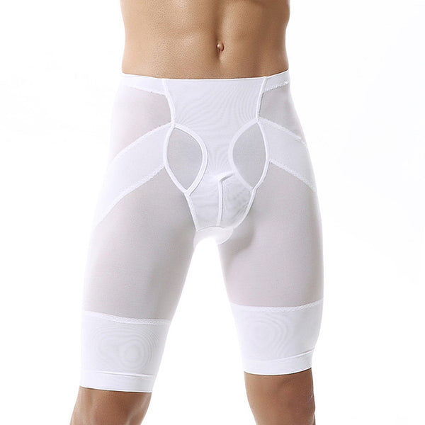 Men's Super Thin Translucent Slim Body Knee Length Waist Shorts