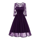 New Simple Hollow Lace Long Sleeve Night Dress For Sex Women Night Prom Dress Women