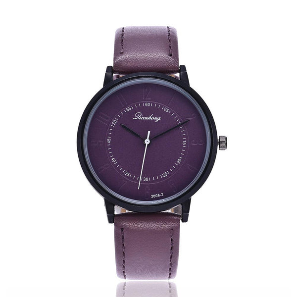 Classic Style 3 Colors Number Scale Women Leather Quartz Watch
