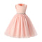 New Arrival Popular Tulle Sleeveless Rhinestones Belt Pleated Pretty Formal Tutu  Elegant Dress For Kids Girl