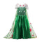 Green Color Short Sleeve Floor Length Cosplay Lovely Baby Girl Fairy Frozen Tulle Princess Dress