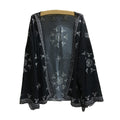 Hot Sale Fashion Black Beach Snowflakes Printed Large Size Women Cover Ups Design Beach Vacation Kimono Cover Up