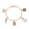 Fashion Gold Little Leaf Eye Pendants Women's Elephant Bracelet Jewelry Accessories Alloy Chain Bracelet