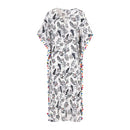 Fashion Women Leaves Printed With Tassels Latest Office Evening Dress Fabrics Dolman Sleeve Evening Dinner Dress