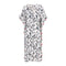 Fashion Women Leaves Printed With Tassels Latest Office Evening Dress Fabrics Dolman Sleeve Evening Dinner Dress