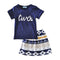 2pcs New Arrival Casual Style Clothing Set Girls Geometrical Pattern Children's Skirt + Cotton Letter Printed T-Shirts