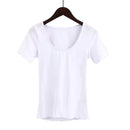 Hot Sale Simple Deep"U"Neck With Open Back Woman Sexy Club Latest Tops Designs For Girls