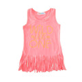 Girl New Unique Big Letters Wild And One Print Soft Cotton Tassel Sleeveless Dress