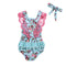 2pcs Newborn Baby Breathable Soft Fly Sleeves Baby Romper Cotton Design Floral Lace Romper With Hair Band