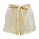 Hot Sale Simple Fashion Loose Cool Elastic Belt Solid Color Casual Ruffle Girls Shorts