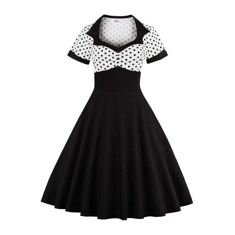 New Arrived Hot Latest Design Sexy Knee Length Polka Dots V-neck Dress For Women In Casual Style