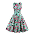 Hot Sale New Design Plus Size Ethnic Floral Print Sleeveless Lady Fashion Sexy Club Vintage Dress
