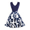 Fashion Hot Sale Sexy V-Neck Big Hem Design Floral Print Sleeveless Women Night Dress