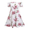 Fashion Sweety Short Sleeve Sexy Free Prom Dress Design Floral Print Off Shoulder Dress