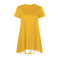 Hot Sale Simple Round Neck Short Sleeveless Lace Loose Plus Size Tops For Women Ladies Long Tops