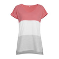 Hot Sale Simple Fashion Round Neck Short Sleeves Three Colors Stitched Stripes Printed Loose Tees