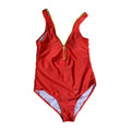 Fashion Red Zipper Adjustable Deep V-Neck High Quality One Piece Swimwear Swimwear In Sexy Style