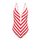 Adjustable Shoulder Strap Red "V" Shape Stripes Drop Ship Xxx Sex Hot Young Girl Swimwear in One Piece Style