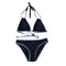 Adjustable Hang Neck Lace-up Black White Beach Bra Cups For Swimwear Bikini Design Woman Swimwear