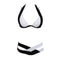 Fashion Hang Neck Lace-up Removable Shoulder Strap Black White Cross Design Ladies Bra Cups For Swimwear In Sexy Style