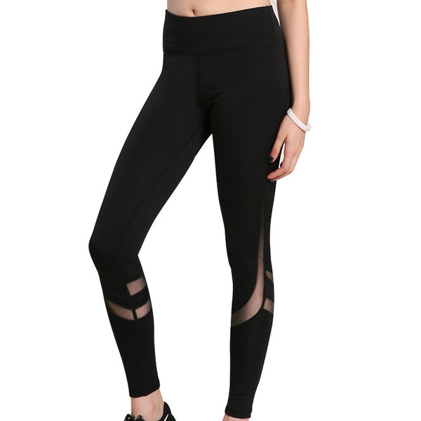 Latest Design Fashion Quick Dry Sport Knee Net Yarn Splicing Tight Sexy Yoga Slimming Leggings