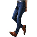 Mid-Raised Soft Cotton Casual Stretch Straight Business Men New Model Jeans Denim Pants
