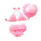 3Pcs Set Kids Divided Solid Color Cute Bikini Backless Swimsuit With Hat