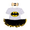 2Pcs Set Bowknot Headband White Black Short Sleeve Batman Printed Baby Romper Set Cotton Lace Jumpsuit