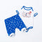 2Pcs Set Unisex Blue Star Shorts Short Sleeve Independence Day Printed Baby Bodysuit Organic Cotton Short Jumpsuit