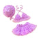 3Pcs Set Kids Solid Color Divided Cute Off Shoulder Bikini Swimsuit With Hat